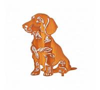 Kapaga Décoration de jardin en rouille - Motif teckel | Décoration de jardin pour l'extérieur - Figurine de jardin en métal stable en acier - Résistant aux intempéries pour parterre