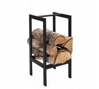 Kapaga - Étagère à bois de chauffage Soudée - 25x25x50 cm, Porte-bûches, Support à bois de cheminée, Rack à bois, Porte-bûches en métal noir pour le loft sans vis
