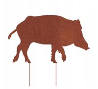 Kapaga - Figurine de jardin en rouille - Métal - Patiné - Cochon - Hauteur 46 cm