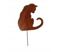 Kapaga - Figurine de jardin en rouille - Métal - Rouille noble - Chat - Hauteur 30 cm