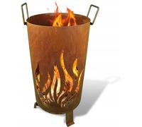 Kapaga Foyer de jardin en acier Corten, foyer à trois pieds pour branches et déchets de bois, barbecue rustique en acier 2 en 1, 30 cm de diamètre, 57 cm de hauteur