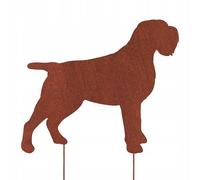 Kapaga - Griffon Korthal - Figurine Chien Métal - 38 x 23 cm en Acier | Patine rouille naturelle - Décoration pour jardin, terrasse et intérieur - Cadeau pour les amoureux des chiens