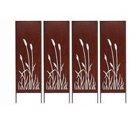 KAPAGA HOME & GARDEN - Brise-vue en métal 4x - 160 cm x 50 cm - Rouille noble - Aspect rouille pour protection visuelle de jardin - Élément de protection visuelle - Brise-vue - Décoration de jardin
