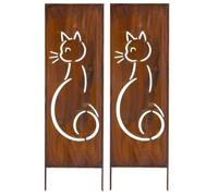 Kapaga - Lot de 2 brise-vue en métal - 160 x 50 cm - Patine - Aspect | Pour jardin et terrasse - Corten, élément brise-vue - Pare-vue - Clôture décorative de jardin - Rouille