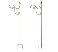 Kapaga - Lot de 2 crochets de berger - 220 cm - Décoration de jardin - Crochet en métal - Crochet de berger de jardin