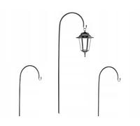 Kapaga - Lot de 3 Crochet de berger - Décoration de jardin - Tige de lanterne en métal - Support de lanterne - Noir - Hauteur 120 cm - Élégant bijou de jardin