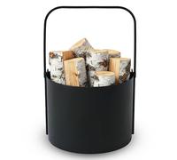 Kapaga - Panier à bois en métal noir, diamètre 40 cm. Solide, résistant, idéal pour stocker du bois à l’intérieur. Prêt à l’emploi, design moderne, finition poudre (Diamètre ⌀ 40 cm)