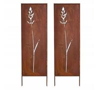 Kapaga - Paravent Métal 2x - 160 cm x 50 cm - Corten - Effet Rouillé Paravent pour Jardin - Élément de Paravent - Mur de Protection - Décoration de Jardin - Clôture - Rouille (Oiseau)