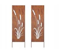 Kapaga - Paravent Métal 2x - 160 cm x 50 cm - Corten - Effet Rouillé Paravent pour Jardin - Élément de Paravent - Mur de Protection - Décoration de Jardin - Clôture - Rouille (Cerfs)
