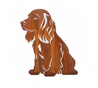Kapaga - Piquet de jardin en patine - Cocker Spaniel - Décoration de | Décoration de jardin pour l'extérieur - Figurine de jardin en métal stable en acier - Résistant aux intempéries pour parterre