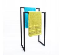Kapaga - Porte-Serviettes autoportant en métal Noir - Support Serviette Design pour Salle de Bain - Accessoire de Rangement Moderne - Prêt à l’Emploi