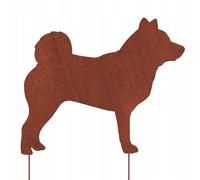 Kapaga - Shiba Inu - Figurine Chien Métal - En Acier Corten 38 x 32 cm | Patine rouille naturelle - Décoration pour jardin, terrasse et intérieur - Cadeau pour les amoureux des chiens