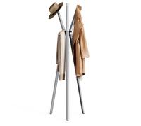 KAPANOU Porte-manteau autoportant avec 6 crochets en métal aluminium - Gris