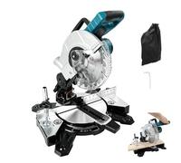 Kapp et Scie à onglets compatible avec Makita 18 V, diamètre 210 mm, scie à onglets coulissante, coupe biseautée de 0 à 45°, pour travail du bois, plateau de table en aluminium moulé sous pression