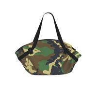 KAPPTYY Tapis de pique-nique et sac à main rond et portable avec imprimé camouflage militaire vert 94 cm pliable pour parc pelouse journée familiale