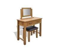 VidaXL Coiffeuse et Tabouret en Chêne