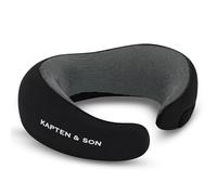 Kapten & Son Coussin de nuque motif avion All Black - Coussin de voyage noir - Avec mousse à mémoire de forme, fermeture et housse - Taille réglable - Coussin ergonomique