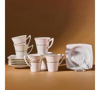 KARACA Autumn Set de Tasse à Café Turc en Porcelaine pour 6 Personnes, Service a Cafe de 90 ml, Ensemble de Tasses à Espresso, Motif Floral Élégant avec Accents Dorés