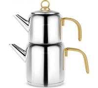 Karaca New Mira Théière Set Théière turque Bouilloire Convient pour les cuisinières à induction Bouilloire Tamis à thé