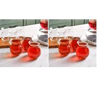 KARACA Refikadan Tatlıcan Ensemble de verres à thé, 6 pièces pour personnes Service à thé-6 pièces Verre à thé turc résistant au lave-vaisselle Verres à thé turcs, Design unique, Pratique (Lot de 2)