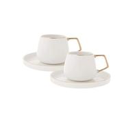 KARACA Saturn Tasse à café Pour 2 personnes, Tasses à thé, Porcelaine, Pour le café, le thé, le lait, Ensemble café-expresso turc, Turc, Design élégant et pratique, Tasse à café traditionnelle