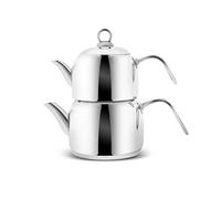 Karaca Urban Midi Set de théières en métal, Caydanlık, Thé, Tea, Tea Maker Théière turque, Tea Pot, Bouilloire turque, Bouilloire et théière