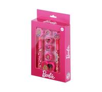 Karactermania Barbie Mix-Pack de Stylo Gel Effaçable + Crayon Éternel + 4 Gommes + Taille-crayon, Rose, 14 x 23 cm
