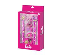 Karactermania Barbie Mix-Pack de Stylo Gel Effaçable + Crayon Éternel + 4 Gommes + Taille-crayon, Rose, 14 x 23 cm