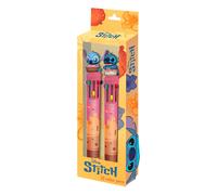 Disney Lilo et Stitch Mix-Pack de 2 Stylos 10 Couleurs, Jaune, 9,5 x 23 cm
