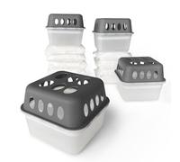 KARAT - 4 Déshumidificateurs d'ambiance - Assécheur d'air avec 8 sachets de recharge - Absorbeur d'humidité rechargeable et réutilisable - Déshumidificateurs pour armoire chambre salon (Hava, Gris)
