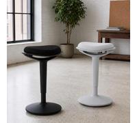 KARAT Elio Tabouret Ergonomique Assis-Debout Elio, Réglable en Hauteur 56,5-71,5 cm, Pivotant à 360°, Assise Dynamique, Charge Max. 120 kg, pour Bureau et Télétravail, Noir