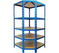 KARAT Étagère de Rangement pour Charges Lourdes pour Garage, Cave, Atelier - Étagère en Grille - Étagère d'angle - Étagère à pneus (Etagère d'angle-Bleu, 180 x 90 x 42 x 60 cm)