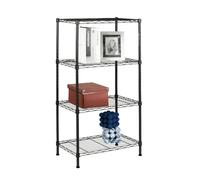 KARAT Étagère de Rangement pour Charges Lourdes pour Garage, Cave, Atelier - Étagère en Grille - Étagère d'angle - Étagère à pneus (Rocky-Noir, 55 x 35 x 110 cm)
