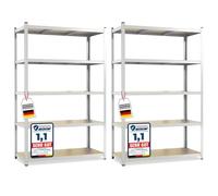 KARAT - Lot de 2 étagères Robustes Lakota pour Charges Lourdes - Étagères enfichables avec 5 tablettes réglables - Rayonnages en métal Idéal pour Cave ou Garage - Galvanisé, 200 x 120 x 60 cm