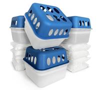 KARAT Lot de 8 déshumidificateurs avec 16 sacs de recharge de 400 g en granulés, humidificateur d'air rechargeable et réutilisable (bleu, Hava)