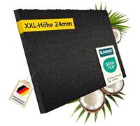 KARAT Paillasson pour extérieur et intérieur - 85 x 100 cm - Noir - Hauteur XXL : 24 mm - Très épais - En coco - Anti-saleté - Avec dos antidérapant - Pour porte d'entrée, entrée