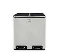 KARAT Poubelle de Cuisine en métal à pédale - Tri de déchets pour Bureau Ecole Jardin - Sceau intérieur Amovible avec poignée - Ouverture Mains-Libres (Felix - Blanc, 2 x 15 litres)