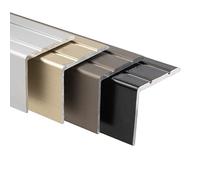 KARAT Profilé d'angle en aluminium 24,5 x 20 mm, longueur 1 m - Finition pour marches d'escalier et bordures - Pré-percé ou auto-adhésif (Sahara, auto-adhésif)