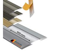 KARAT Profilé de Transition Autocollant argenté 900 mm en Aluminium I Longueur 1 m, Largeur 36 mm I Rail de Transition en Aluminium anodisé, Barre de Transition sans perçage