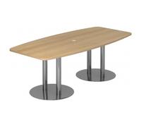 KARAT S 22 C - Karat Chêne avec pied à socle/chrome 220 x 103