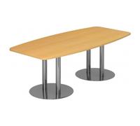 KARAT S 22 C - Karat Hêtre avec pied à socle/chrome 220 x 103