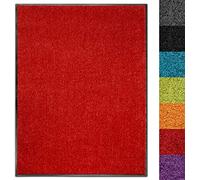 KARAT - Tapis Anti-salissures - Paillasson de Porte Lavable et Ultra Absorbant - Tapis de Porte Dos et Surface antidérapant - Use&Wash, 40 x 60 cm, Rouge 15