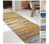 KARAT Tapis de couloir pour cuisine, couloir et espace de vie - Tapis de cuisine antidérapant - Tapis de couloir moderne pour salon et chambre à coucher, vendu au mètre sur mesure, Orange-Gris, 80 x