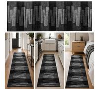 KARAT Tapis de Cuisine Ignifuge - Tapis de Course Noir 80x500 cm - Velours Fin, Confort Pieds Nus - Qualité Allemande - Carpette pour Couloir et Salon, Compatible avec Chauffage au Sol - Via Veneto