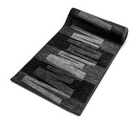 KARAT Tapis de Passage antibactérien Via Veneto Noir, Carpette de Couloir avec Dos en Latex antidérapant, Protection antisalissure pour Le Sol de Cuisine Chambre Salon, Doux aux Pieds Nus (80x700 cm)