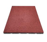 KARAT Tapis de Protection Contre Les Chutes - Play Protect - Tapis de Protection du Sol Universel & résistant aux intempéries avec Drainage pour Aire de Jeux et Jardin (Rouge, 50x50x3 cm)