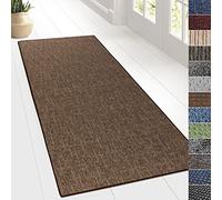 KARAT Tapis de sol, antidérapant, pour couloir, cuisine, chambre à coucher, salon, design vintage classique et moderne (80 x 250 cm, Alto - marron)