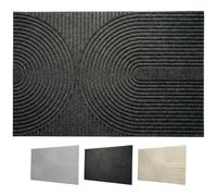 KARAT Tapis d'entrée Circa Anthracite ondulé, 70 x 120 cm, Tapis antidérapant avec Envers en Technologie innovante TPE - idéal pour Les entrées, Le Couloir et la Porte d’entrée