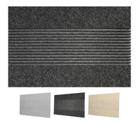 KARAT Tapis d'entrée Circa Anthracite rayé, 70 x 120 cm, Tapis antidérapant avec Envers en Technologie innovante TPE - idéal pour Les entrées, Le Couloir et la Porte d’entrée