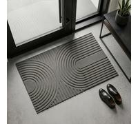 KARAT Tapis d'entrée Circa - Tapis antidérapant avec Envers en Technologie innovante TPE - idéal pour Les entrées, Le Couloir et la Porte d’entrée (Anthracite ondulé, 40 x 60 cm)